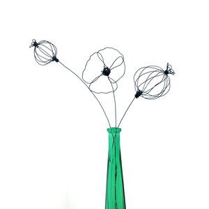 Handmade wire poppies - Wire poppy bouquet made by Seller in Canada